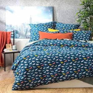 Renee Taylor European Vintage Washed Printed Cotton Novelty Quilt Cover Set