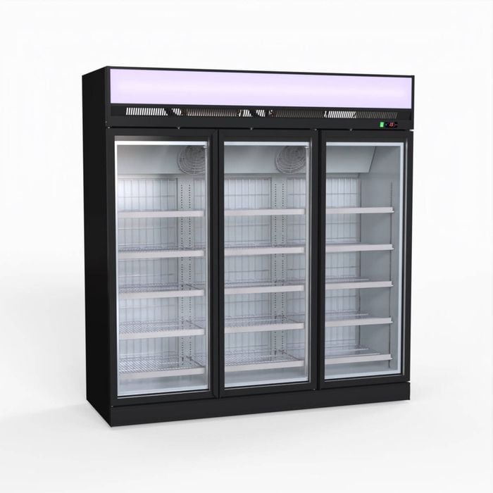 Thermaster Black Upright Three Glass Door Freezer  - Display Freezers (lg-1563df)