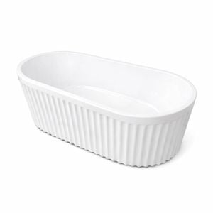 Amelie Deauville 1700mm Gloss White Fluted Freestanding Bath