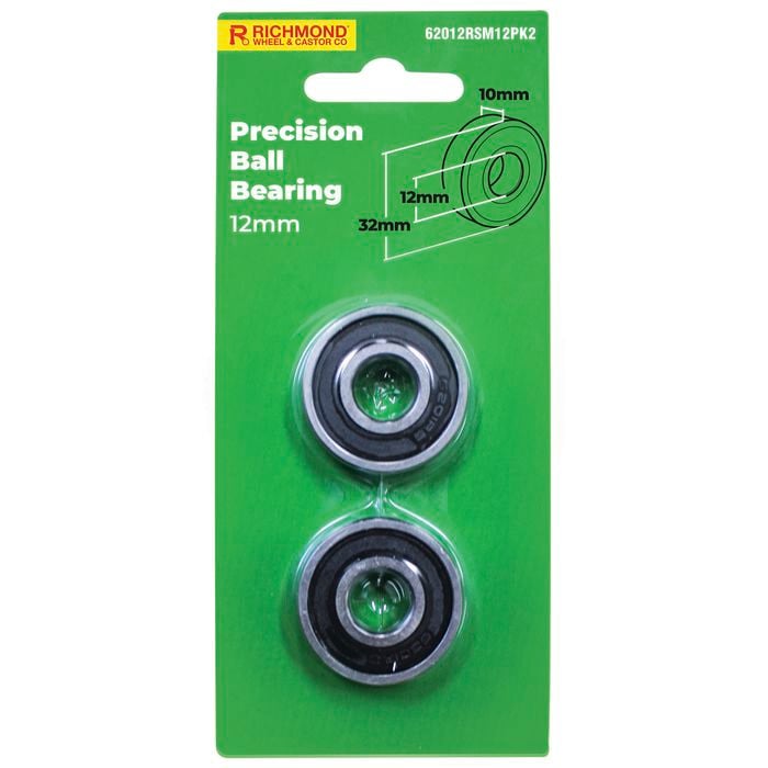 Richmond 32 x 12 x 10mm Rubber Sealed Precision Bearing - 2 Pack