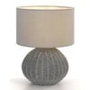 Telbix Mohan Modern Table Desk Lamp Light Rattan Grey