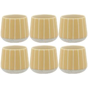 6PK Ecology Stoneware Kitchenware Hull Cuddle Drinking Mug Cup 270ml/9cm Lemon
