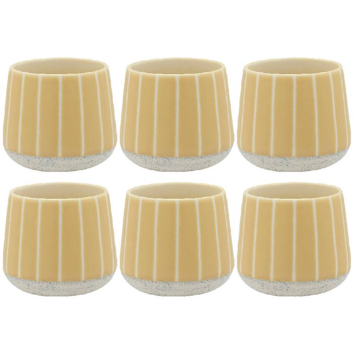 6PK Ecology Stoneware Kitchenware Hull Cuddle Drinking Mug Cup 270ml/9cm Lemon