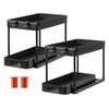Toque Under Sink Organiser 2 Tier Sliding Storage Rack Kitchen Bathroom 2 Pack
