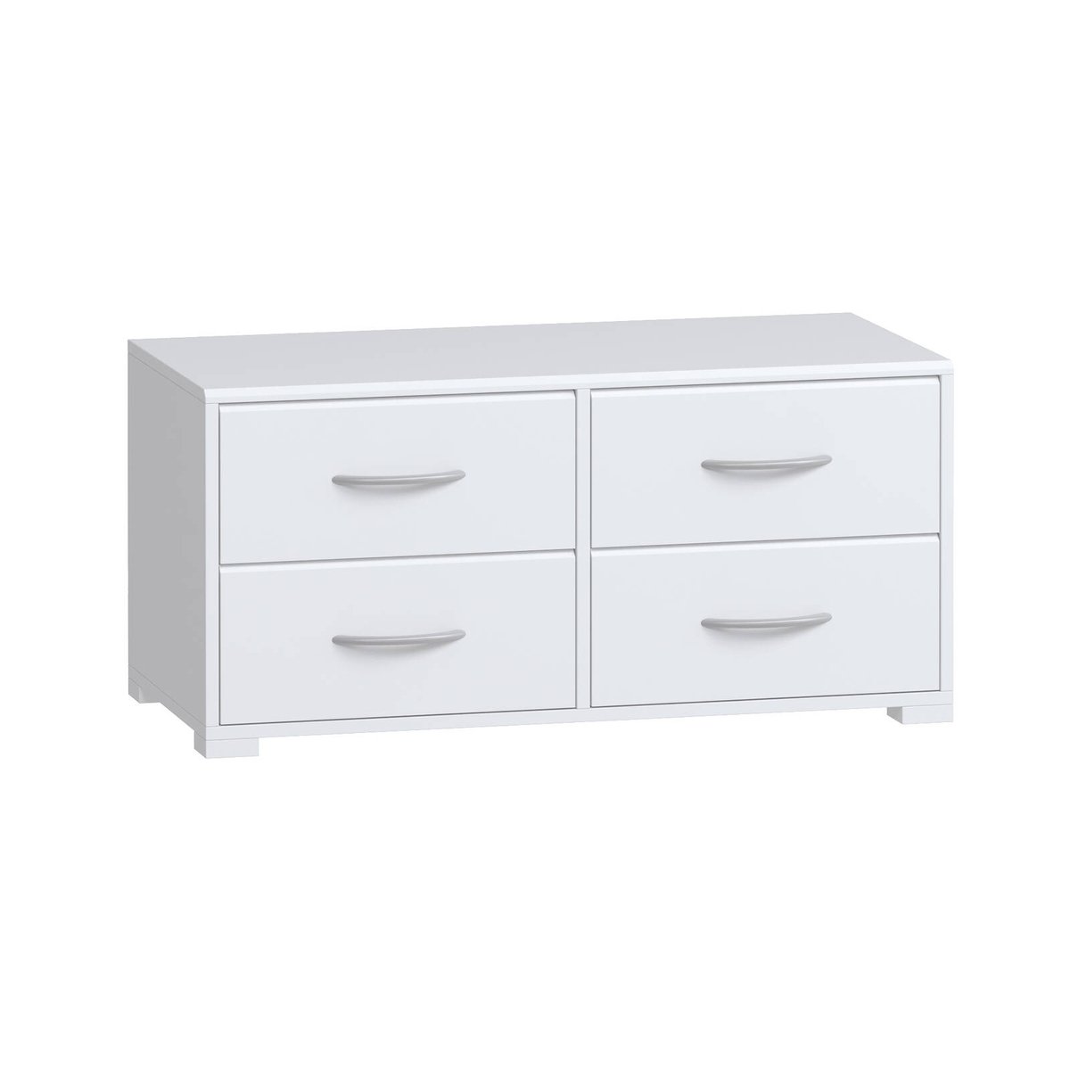 Practa Lowline TV Entertainment Unit Bundle White 4 Drawers