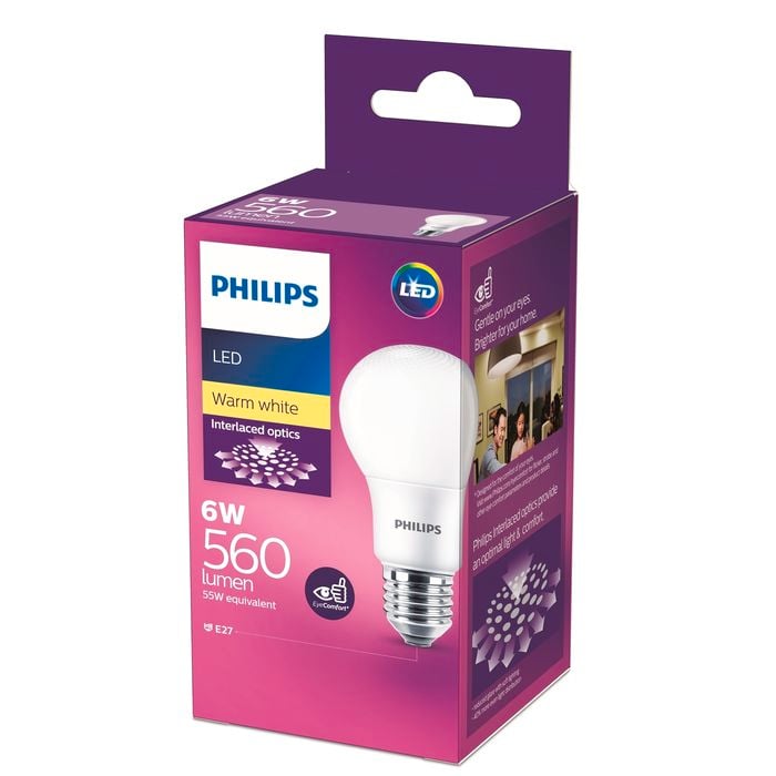 Philips 6W E27 Warm White LED Bulb