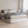 Marlo King Snow White Boucle Upholstered Bed Base