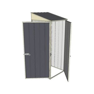 Build-a-Shed 0.8 x 0.8 x 2m Skillion Single Hinged Door Shed with Single Hinged Side Door - Grey