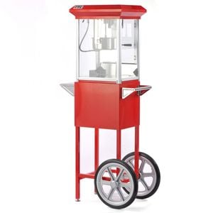 6Oz Popcorn Machine Maker on the wheeled Cart Deck Warmer Popcorn Machine