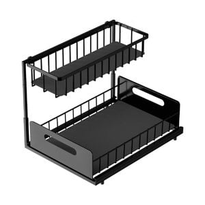 CARLA HOME 2 Pack Under Sink Organiser with Sliding Drawers for Kitchen & Bathroom