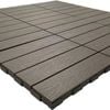 Syneco 30x30x2cm Polypropylene 4 Slats Decking Tile Dark Brown - 9 Pack 