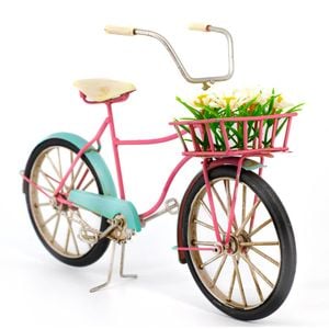 Boyle Metal Bicycle Ornament Home Decor Handmade W/ Flower Basket 31cm