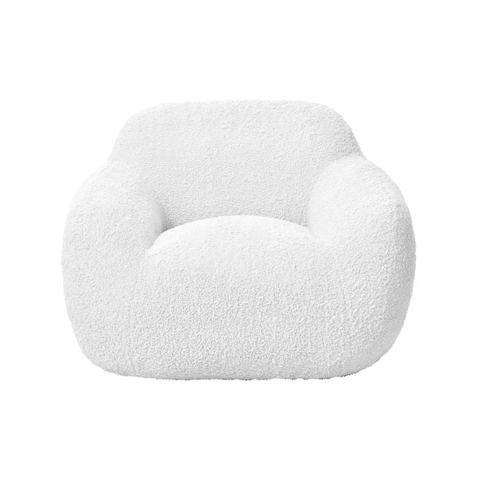 I Am Fake Cozy Boucle Chair Home Decor Large White