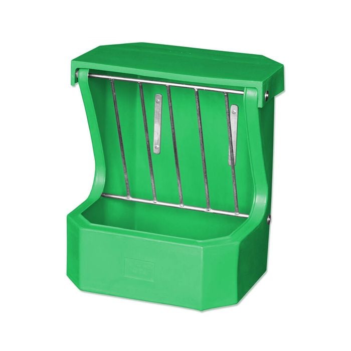AgBoss Equine and Livestock Hay Rack Feeder With Lid 66x57cm Green
