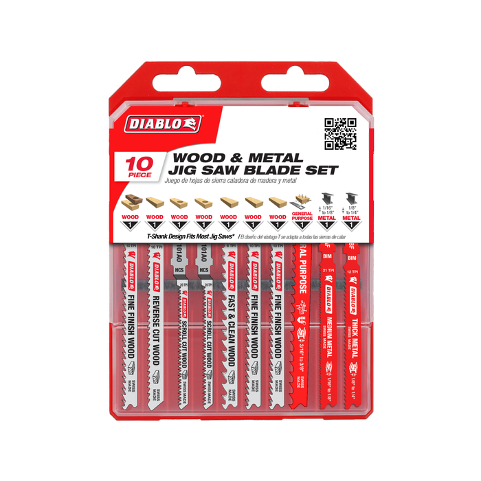 Diablo 10 Piece Jig Saw Blade Set For Wood & Metal