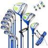Costway 15PCS Men's Portable Complete Golf Club Set Stand Bag Blue