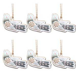 6PK Urban Decorative Flying Bird Hanging Decoration 10cm Pink/Sage Assorted