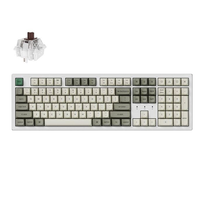 Keychron K10 Max Hot-swappable Wireless Mechanical Keyboard (white) (brown Switch)