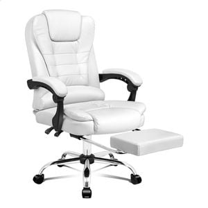ALFORDSON Office Chair PU Leather White