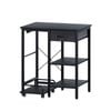 Advwin Printer Stand With Pull Out Shredder Shelf & Charging Station Black