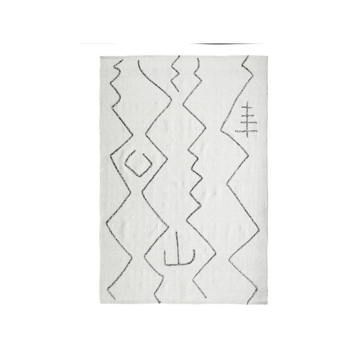 Smart Home Products 160 x 230cm Ivory Bristol Dhurry Wool Floor Rug