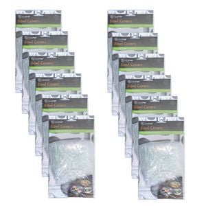 12x 10pc Topchef Round Disposable Bowl Covers Set 5-25cm Clear Assorted