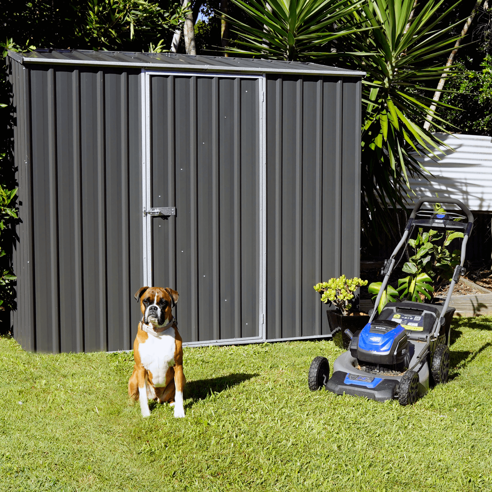 Absco Sheds 2.26 x 0.78 x 1.95m Zincalume Single Door Space Saver Garden Shed Bunnings Australia