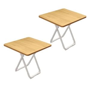 Soga 2x 80cm Wood Square Table White Legs Modern Stylish Home Decor