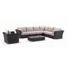 Coco Outdoor Wicker Corner Modular Lounge With Arm Chair And Coffee Table