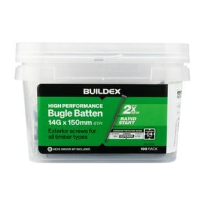 Buildex® 14G x 150mm Class 4 Bugle Batten Screws - 100 pack