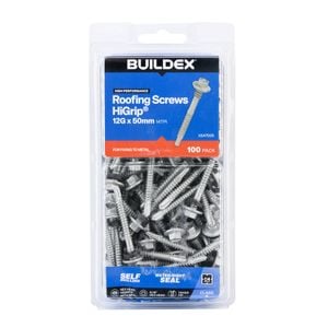 Buildex 12G x 50mm Class 4 Roofing TEKS Screws With Seal - 100 Pack