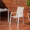 Mimosa White Aluminium Cordoba Outdoor Padded Dining Chair