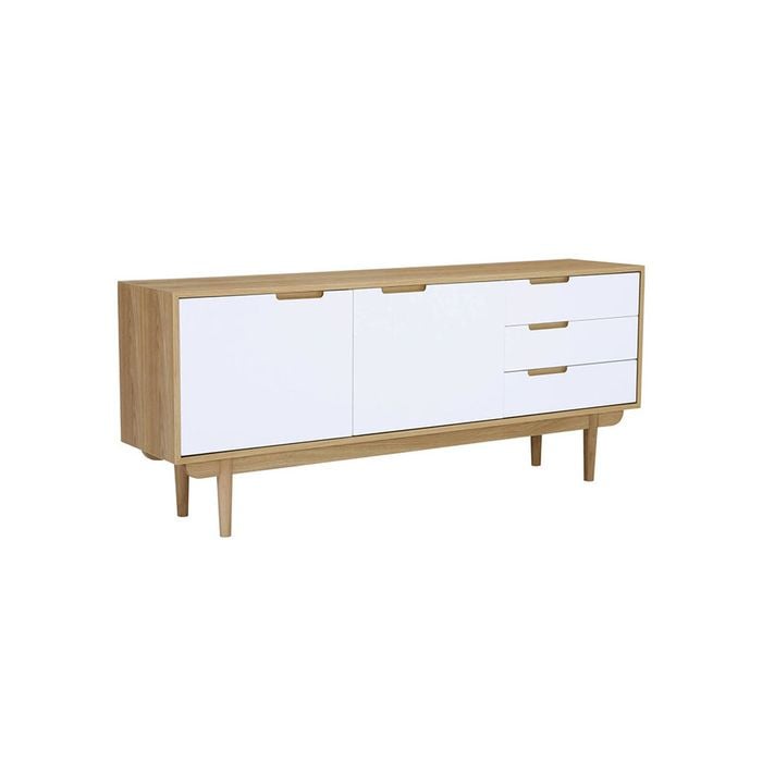 ModernHome NAKULA Sideboard Buffet 180.5cm(L)x40cm(W)x75.5cm(H)- Natural&White