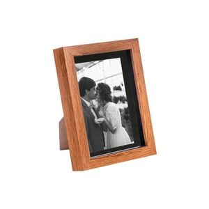 Nicola Spring Acrylic 3d Box Photo Frame With 4" X 6" Mount - 5" X 7"  - Dark Wood