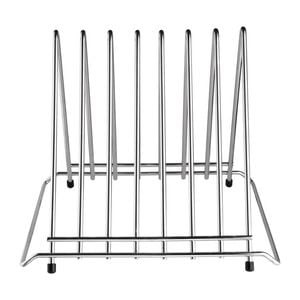 Hygiplas Chopping Board Rack Stainless Steel Heavy Duty 7 Slots Commercial Kitchen Storage Organizer