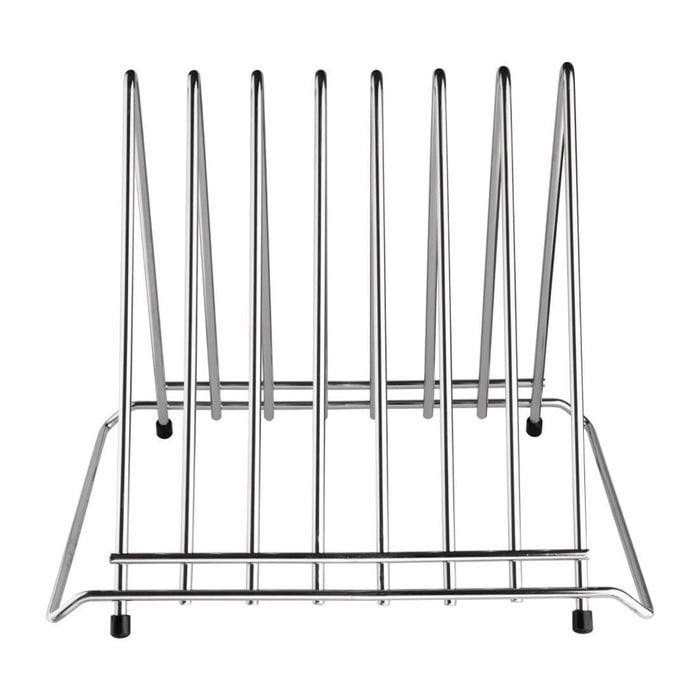 Hygiplas Chopping Board Rack Stainless Steel Heavy Duty 7 Slots Commercial Kitchen Storage Organizer