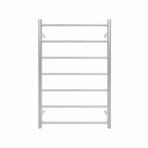 Commercial Round 7 Bar Stainless Steel PVD Heated Towel Rail Brushed
