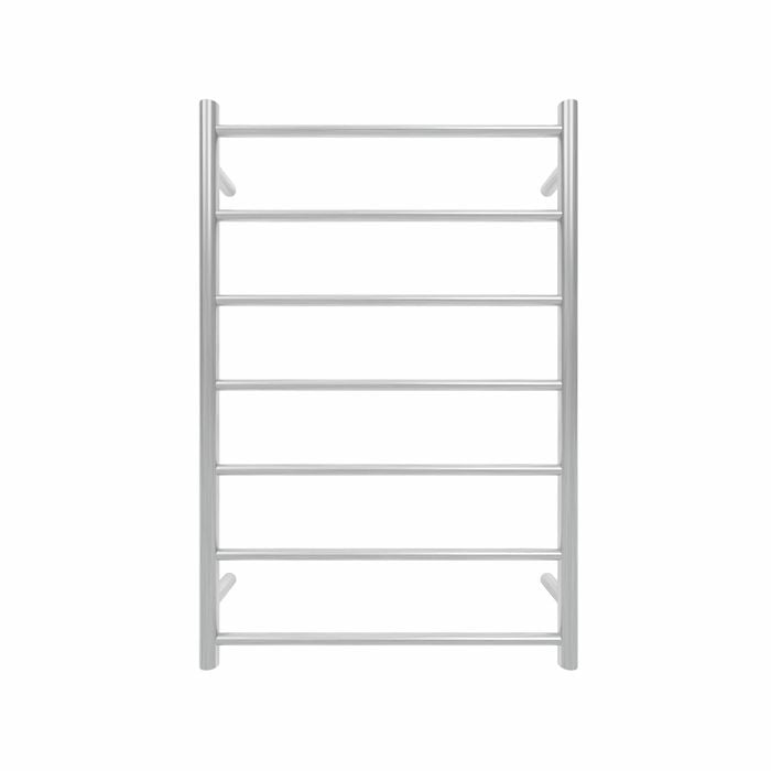 Commercial Round 7 Bar Stainless Steel PVD Heated Towel Rail Brushed