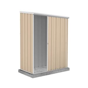 Absco Sheds 1.52 x 0.78 x 1.95m Classic Cream Ezislider Single Sliding Door Garden Shed