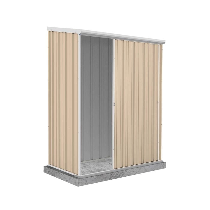 Absco Sheds 1.52 x 0.78 x 1.95m Classic Cream Ezislider Single Sliding Door Garden Shed