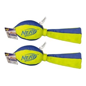 2PK Nerf Dog 12" Trackshot Football w/ Tails Flyer
