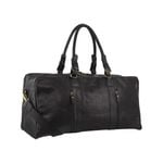 Pierre Cardin Rustic Leather Travel Business Trip Bag Overnight  Black