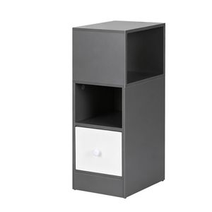 Artiss Narrow Bedside Table Grey Small Side Cabinet 1 Drawer
