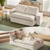 Artiss Convertible Folding Sofa Bed Boneless Couch Corduroy Sleeper Lounger for Living Room Beige