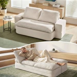 Artiss Convertible Folding Sofa Bed Boneless Couch Corduroy Sleeper Lounger for Living Room Beige