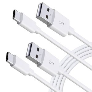 iWill 2 Pack 2m Long Data Transfer Charger Charging USB Type C Cable Cord Bulk White TPE Plastic