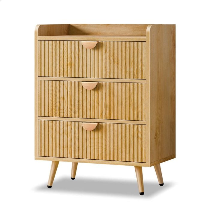 Alfordson 3 Chest Of Drawers Modern Storage Cabinet Dresser Tallboy Wood