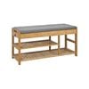 Bamboo Shoe Bench Drawers Lift Top, 30 x 90 x 45 cm