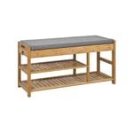 Bamboo Shoe Bench Drawers Lift Top, 30 x 90 x 45 cm