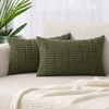 Gioia Casa Boho Corduroy Cushion Covers -  Olive Green - 30cm x 50cm (Set of 2)